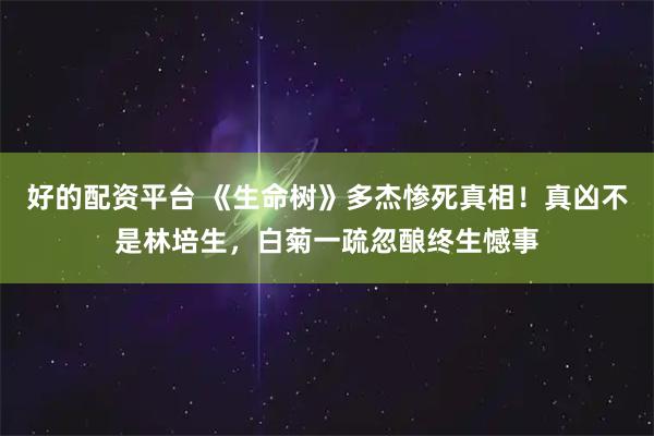 好的配资平台 《生命树》多杰惨死真相！真凶不是林培生，白菊一疏忽酿终生憾事